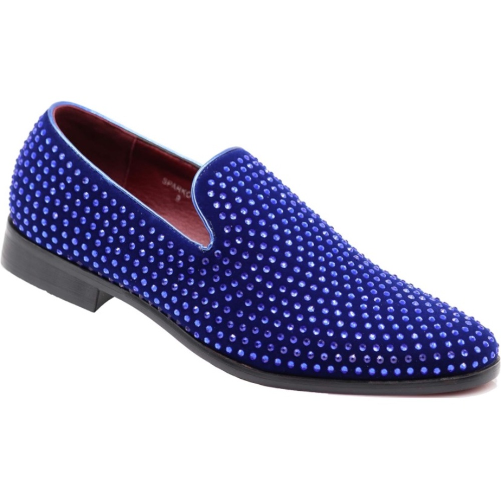 Velvet Rhinestone Designer Dress Loafers Slip On Classic Tuxedo Dress Shoes